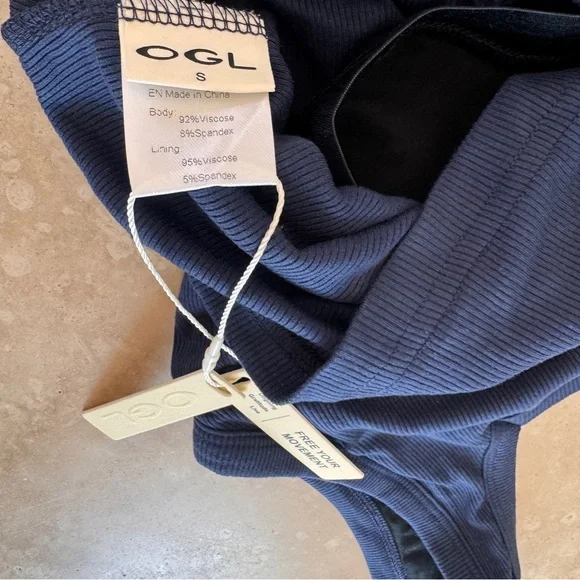 OGL Navy Blue Square Open Back Brami Tank Top Womens Size S - Picture 15 of 16